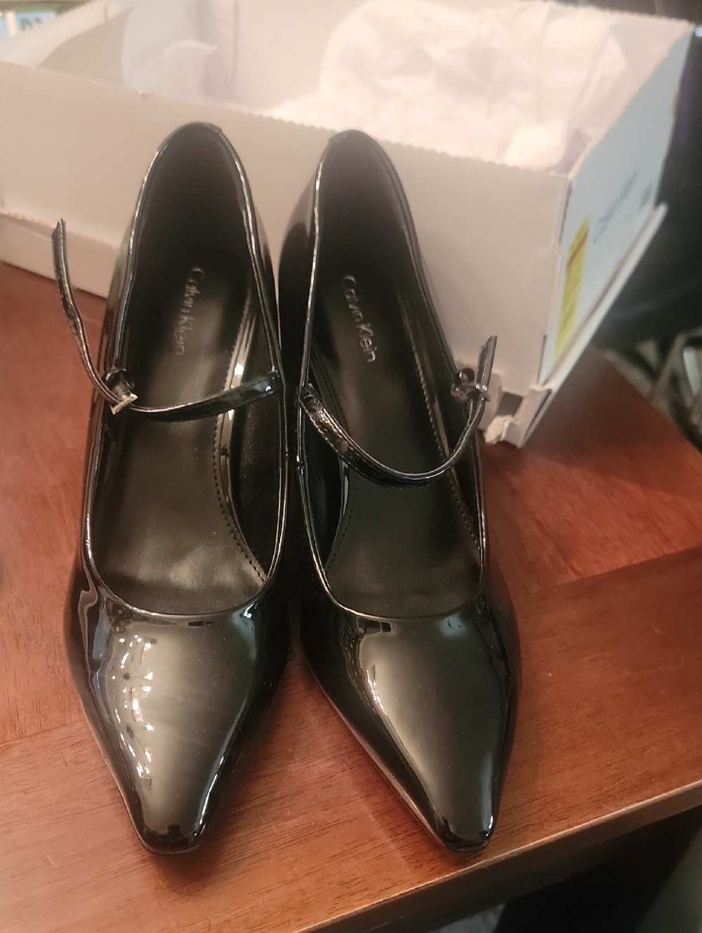 Calvin Klein Black Patent Mary Jane Block Heels - Picture 11 of 15